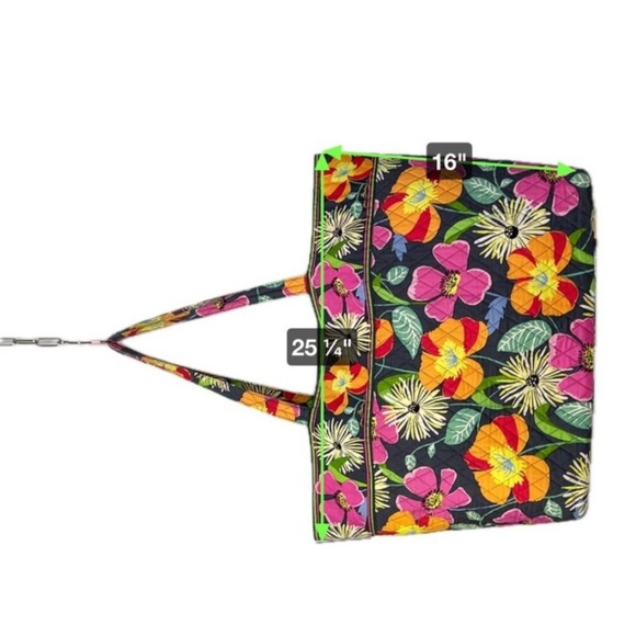 Vera Bradley Jazzy Blooms Quilted Tote Bag Colorful Floral - Picture 7 of 7